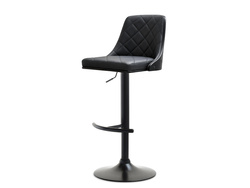 Hocker svart/svart ben ekologiskt läder ROTTO