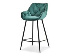 Hocker i grön velour/svarta ben LUCENA
