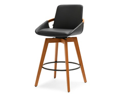 Hocker valnöt ekologiskt läder valnöt/svarta ben HOKER