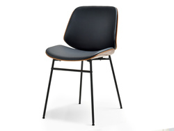 Modern stol svart ben svart/walnut JORDI