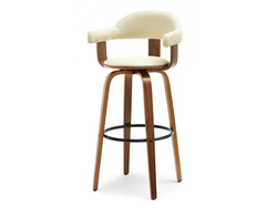 Hocker beige sits valnöt svarta ben HOKER