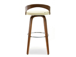 Valnöt hocker/krom ben valnöt/beige Valnöt HOCKER