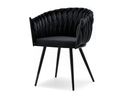 Velourstol svart sits svarta ben ROSA