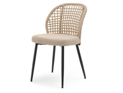 Boucle-stol i beige med svarta MOE-ben