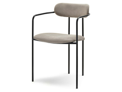 Velourstol beige svarta ben MALAGA