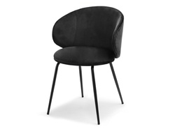 Velourstol svart/svarta ben CINDY