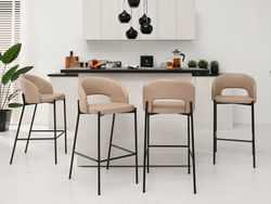 Hocker beige svart ben GUIDO