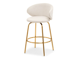 Cream velour hocker gyllene ben JESSIE