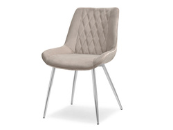 Velourstol beige krom ADEL ben