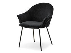 Corduroy stol svart sits svarta ben VIVIEN