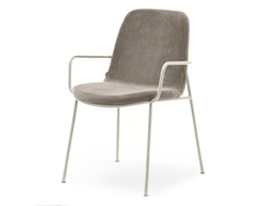 Corduroy stol mörk beige/beige ben ULRIK