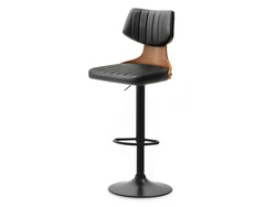 Valnöt hocker svart ben svart/valnöt ROTTO