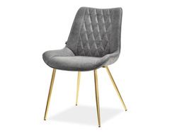 Designstol grå guld ben ADEL