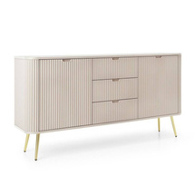 Beige räfflad byrå, 168 cm CALMA