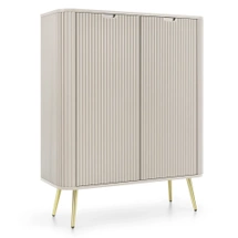 Hög räfflad byrå, ben i guld CALMA