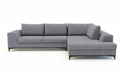 Grå hörnbäddsoffa med förvaring höger BOLOGNA