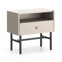 Beige sängbord med låda SPELLO