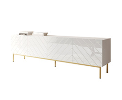 Vit Tv-bänk guld ben 200 cm ABETO