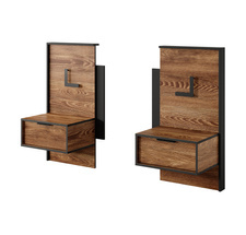 Två sängbord med LED-belysning MILTON