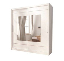 Vit garderob med spegel 200 cm MAI IX