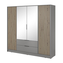 Grå garderob med spegel 200 Nelly 4D