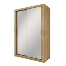 Tvådörrars garderob med spegel 150 cm ek shetland IDEA 17