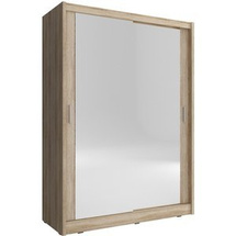 Skjutdörrsgarderob 130 cm med dubbelspegel ek MAI