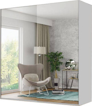 Hvit garderob 180 cm med skjutdörrar och spegel GERMAN 