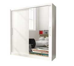 Vit garderob med spegel 180 cm MAI