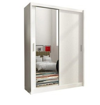 Billig garderob med spegel vit 150 cm MAI