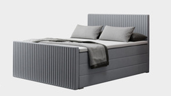 Kontinentalsäng med förvaring grå 140x200 PARIS