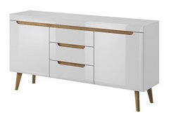 Vit högblank byrå 160 cm Nordi