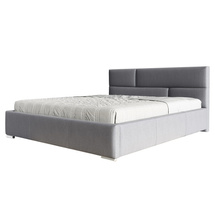 Grå säng med sänggavel 140x200 ANDRE