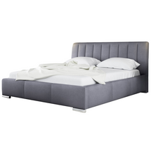 Grå säng med sänggavel 140x200 MILANO