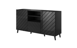 Svart byrå 150 cm ABETO