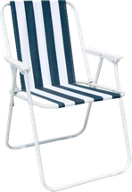Fällbar strandstol blå-vit randig 57x54x76 cm