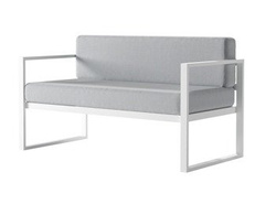 Trädgårdsoffa grå/ vit MONAKO