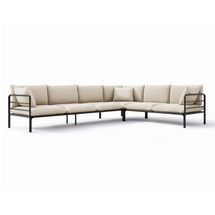 Stor hörnsoffa för trädgård 3+2 beige VELUCCI