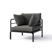 Trädgårdsstol med kuddar grafit/ svart VELUCCI