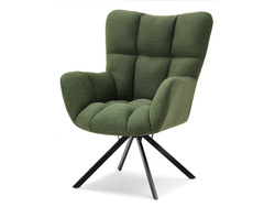 Grön fåtölj svarta ben KIRA