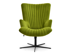 Fåtölj i mossvelour svarta ben ESLA