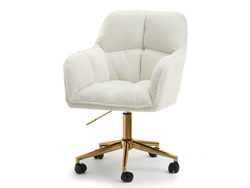 Boucle fåtölj Cream Guld Ben ISLA