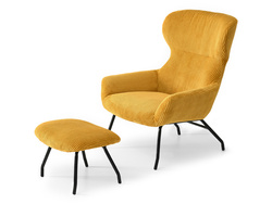 Fåtölj i honungsmadrass svarta ben CONOR