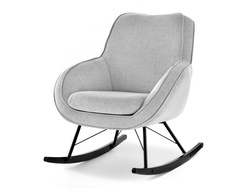 Modern fåtölj grå svart ben COCO