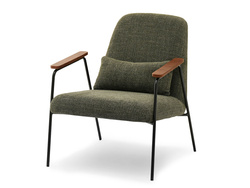 Designerfåtölj grön svart ben ELIA