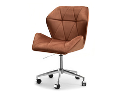 Fåtölj i kopparvelour med kromade ben VELO-MOVE