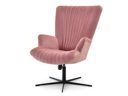 Fåtölj i velour pastellrosa svarta ben ESLA