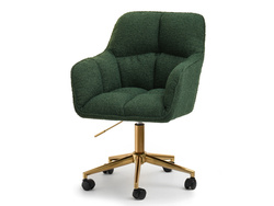 Boucle fåtölj Grön Guld Ben ISLA