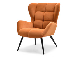 Kopparvelourfåtölj svarta ben KIKORI