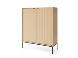 Hög byrå med räfflade fronter, 154 cm VOLARE